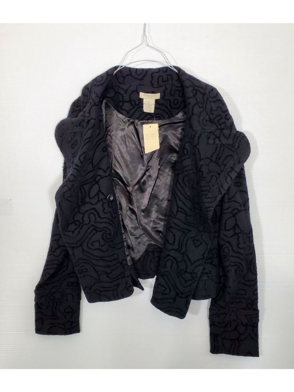 NWT Vertigo Paris Women's Black Wool Modern Day Pea Coat Size XL 1122 - Picture 7 of 13